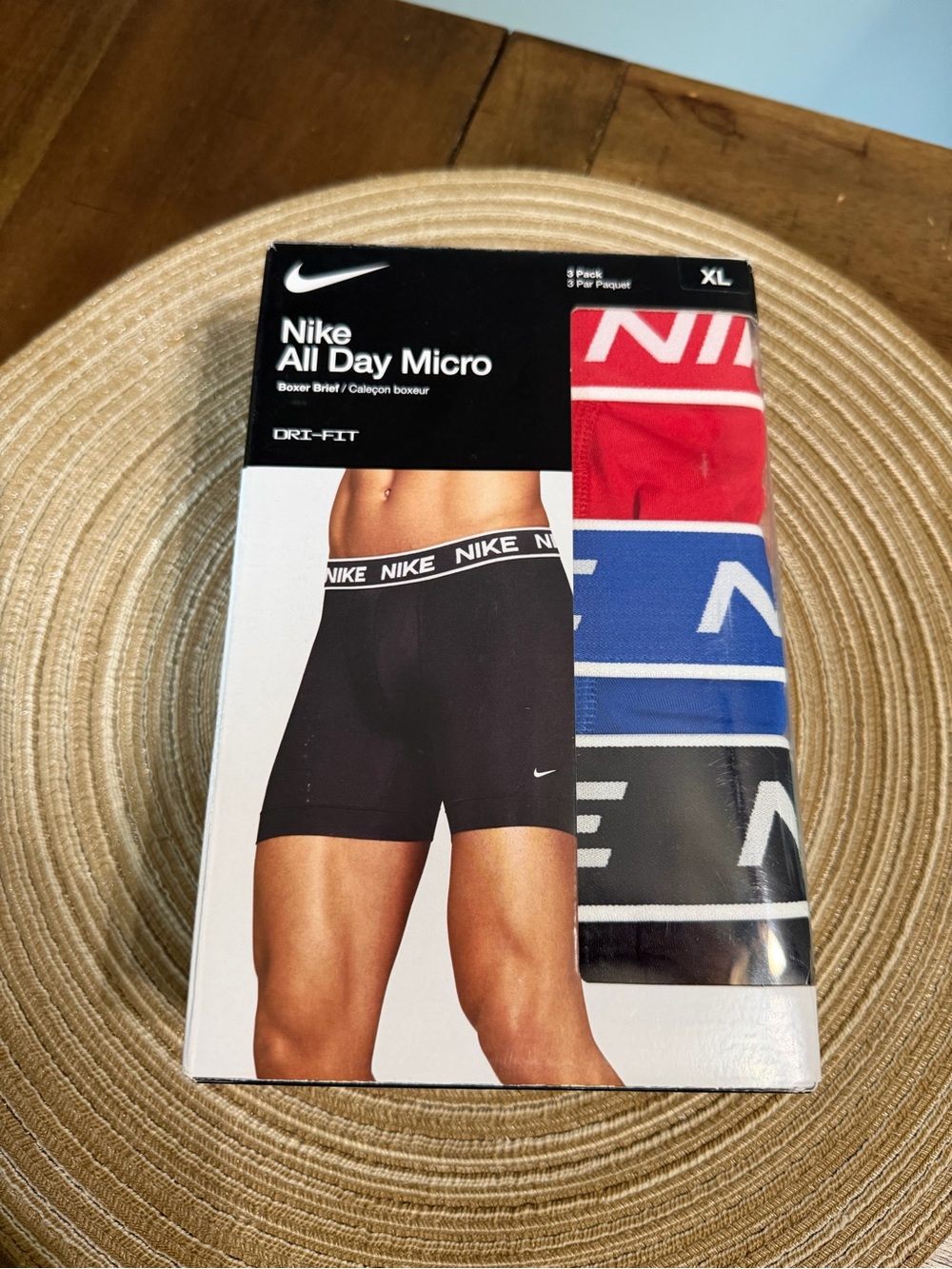Nike All Day Micro Boxer Briefs - Red, Blue, Black (3-Pack) XL NWT